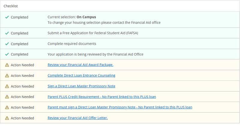 Step 5 Financial Aid 