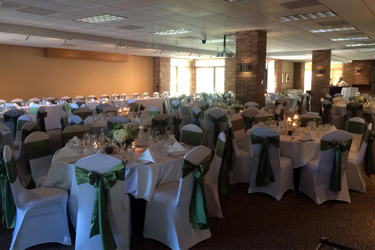 Donnelly Center set up for a wedding reception