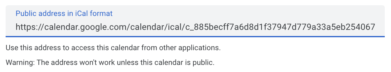 Google Calendar ICS