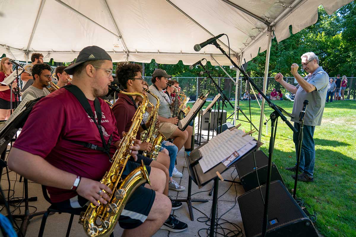Homecoming band at Aquinas College