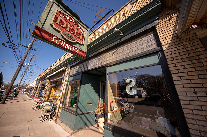 Schnitz Deli is located steps from campus
