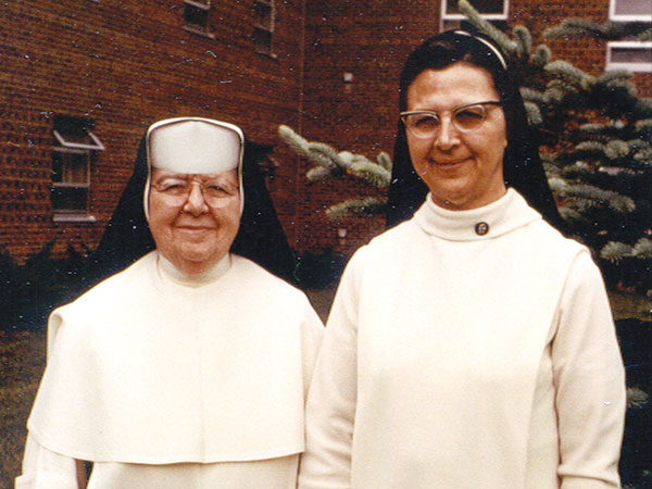 When she was elected prioress in 1966 at the age of 43, Sister Aquinas was the youngest prioress ever to hold that position in the congregation. Here she is pictured with Mother Mary Victor Flannery, her predecessor.