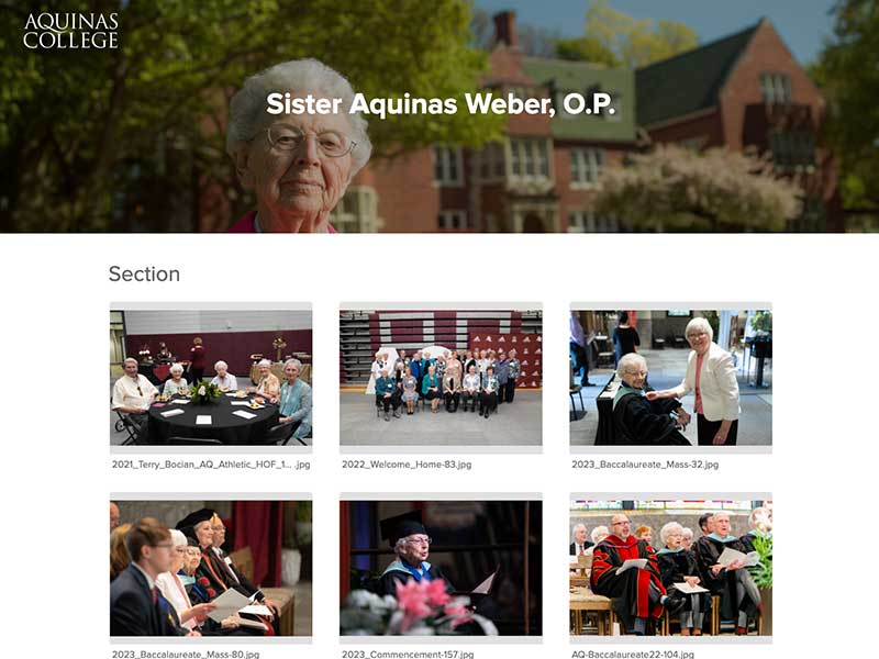 Full photo gallery of Sister Aquinas