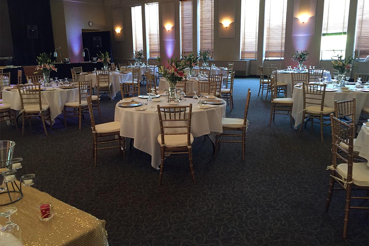 Wege Ballroom set up for a wedding reception
